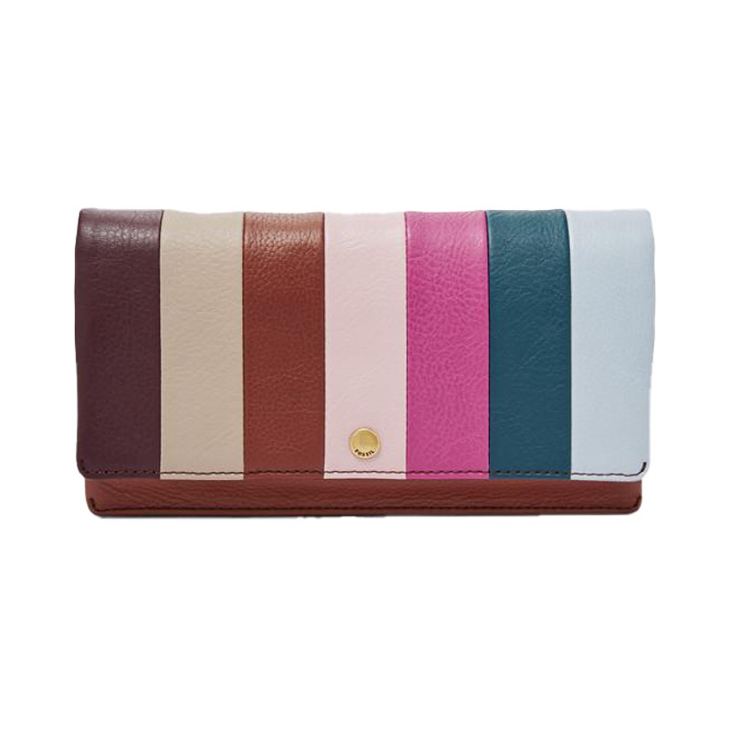 Fossil Wallet Aubrey Clutch Stripe Henna SL7814227