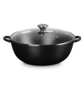 Le Creuset Soup Pot - Black / Glass Lid - 32cm