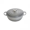 Le Creuset Signature Marmite / Round Stew Pot - Mist Grey - 26cm (Black Inner)