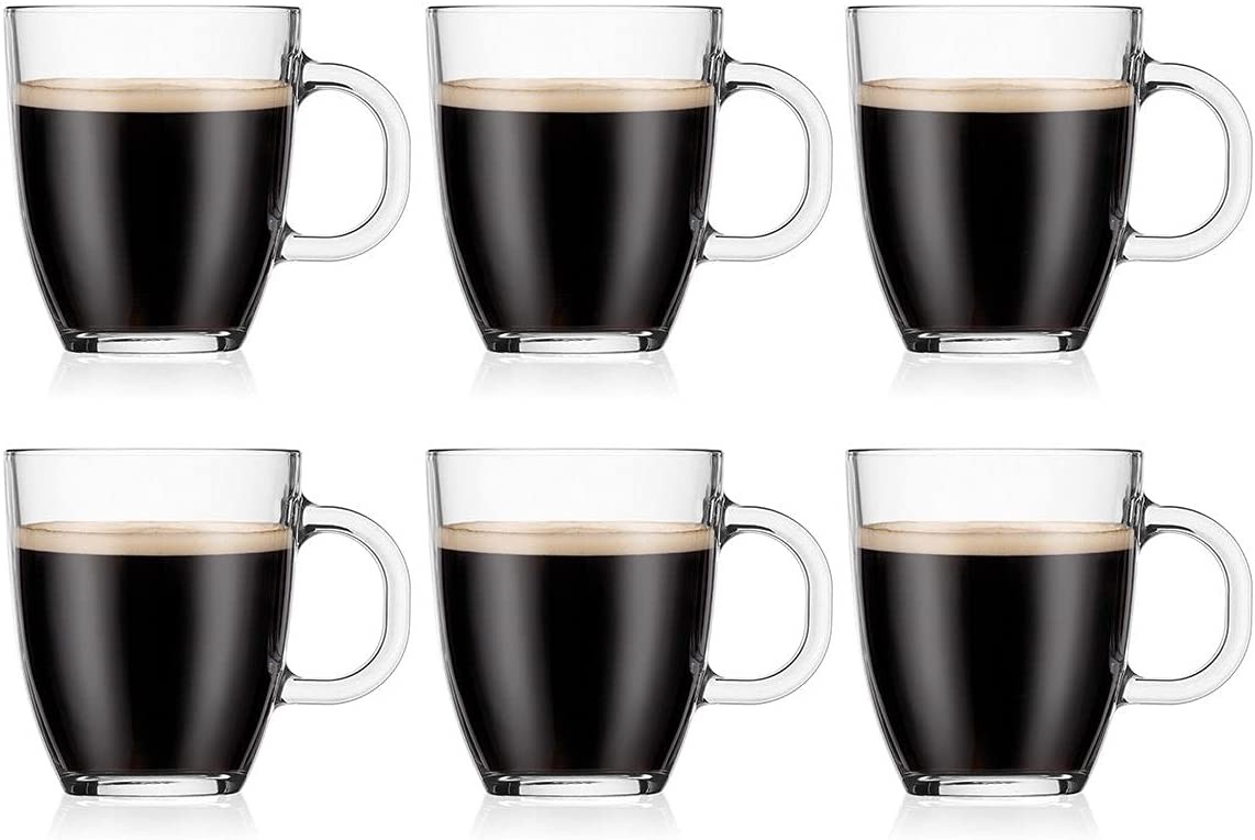 BODUM Bistro Coffee Mug 0.35 Litre - Clear - Set of 6