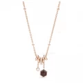 FOSSIL NECKLACE - HEXAGON ROSE GOLD-TONE STAINLESS STEEL - JF03063791