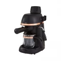 Tower T13014RG Cavaletto Espresso Maker with Frothing Function, Glass Carafe, Steel Filter - Black/Rose Gold - One Size