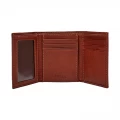 Fossil Lufkin Mens Trifold Wallets - Medium Brown - 3.5"L x 0.75"W x 4"H