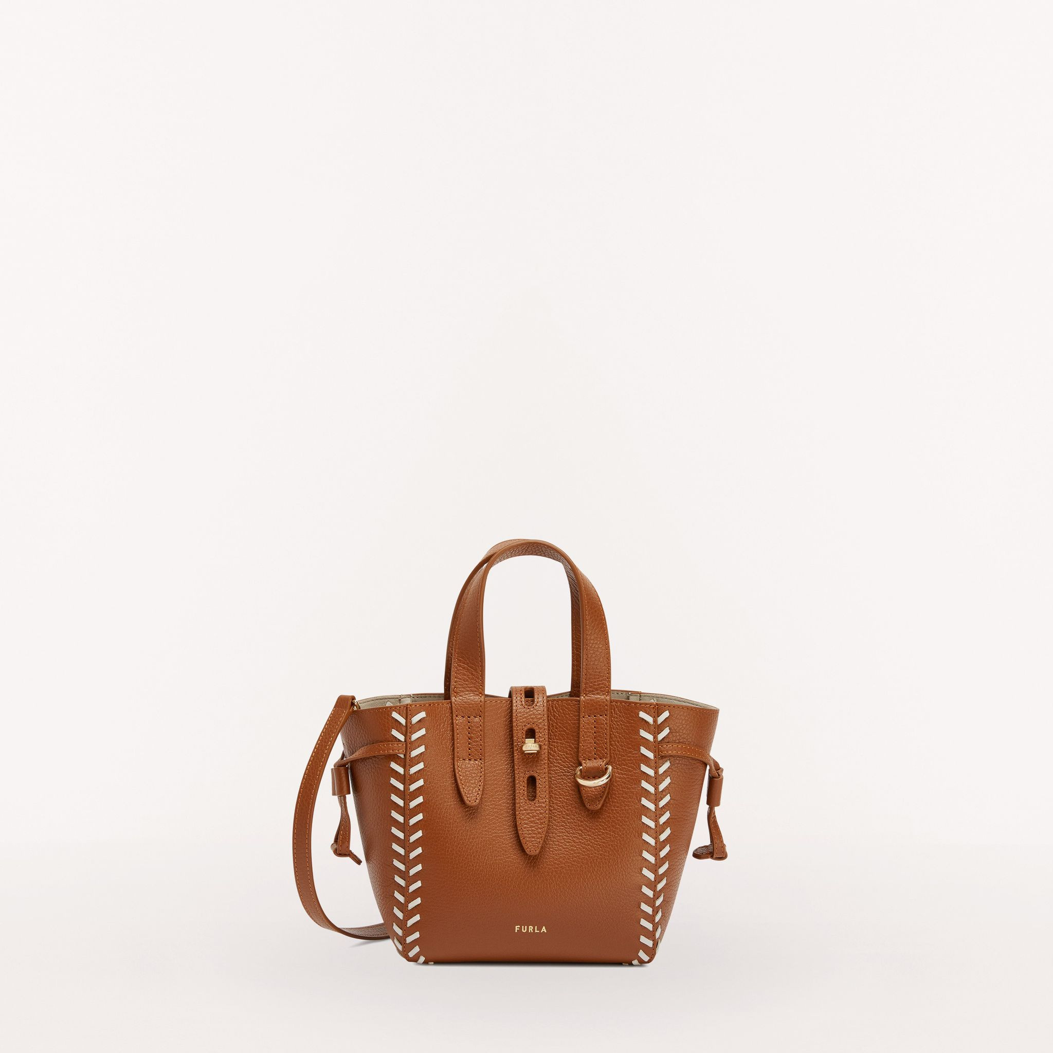 Furla Net Hobo - Cognac/Marshmallow - Small With Long Strap