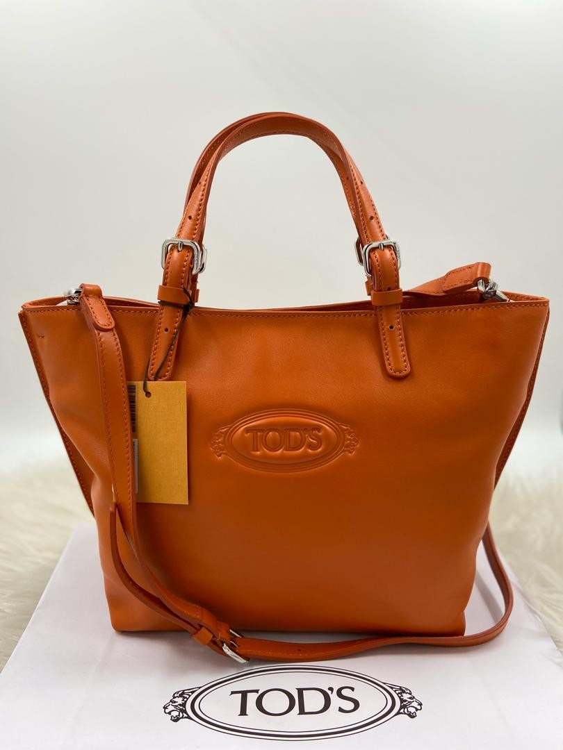 Tod's Logo Shopping Bag - Orange Brown - One Size