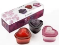 Le Creuset Mini Heart Ramekin with lid - Cassis, Cerise and Rose - Set Of 3
