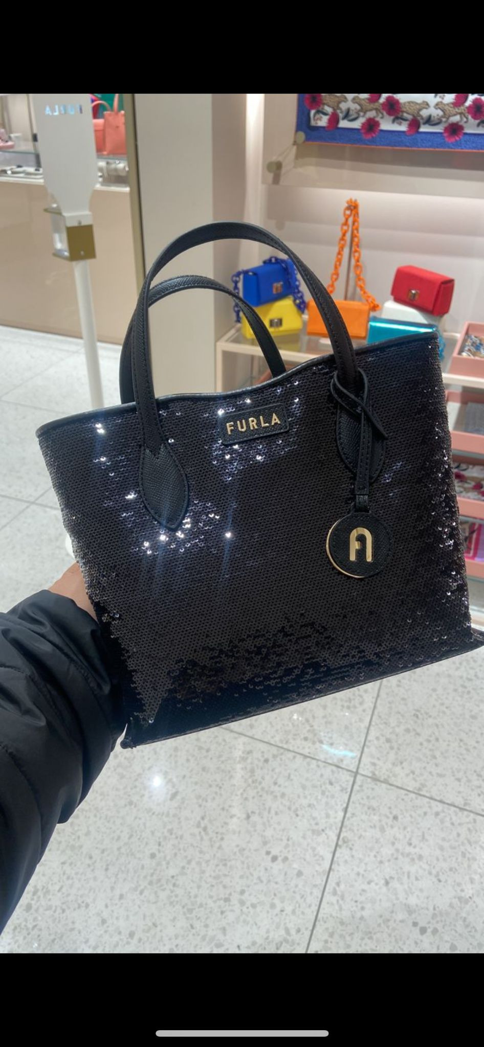 Furla Era Grab Bag - Nero/Glitter - Small