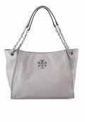 Tory Burch Britten Tote with long strap - Gray Heron - Mini 82303