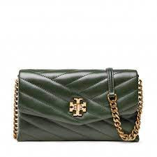 Tory Burch Kira Chevron Chain Crossbody - Sycamore/Rolled Gold - Small