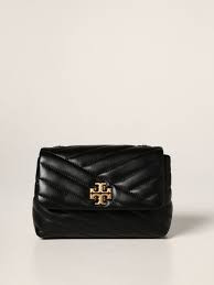 Tory Burch Kira Chevron Chain Crossbody - Black - Mini