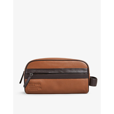 TED BAKER PATY LEATHER WASHBAG - DK-TAN - 260666/ 25X15X8 CM
