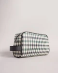 Ted Baker Contrast Trim Nylon Washbag - Dark Blue / Printed House Check - One Size / Nayrrn