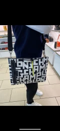 Longchamp LGP Crossbody/Document With Long Strap - Black / White - 34065413067