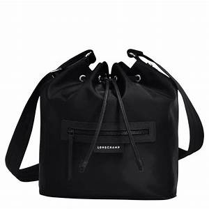 AzuraMart - Longchamp Crossbody Bucket Bag - Black - Large 10037578001