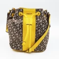 Dkny Beca Drawstring Bucket Bag R93JFE85 - Yellow / Brown - One Size