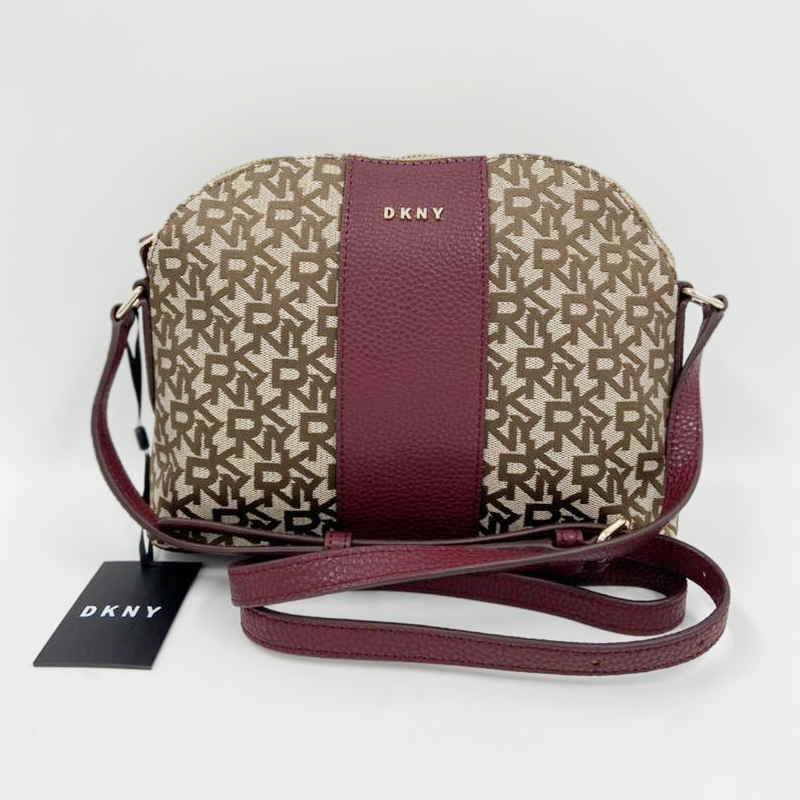 DKNY BECA DOME CROSSBODY R93EFE88 - MAROON / BROWN - ONE SIZE