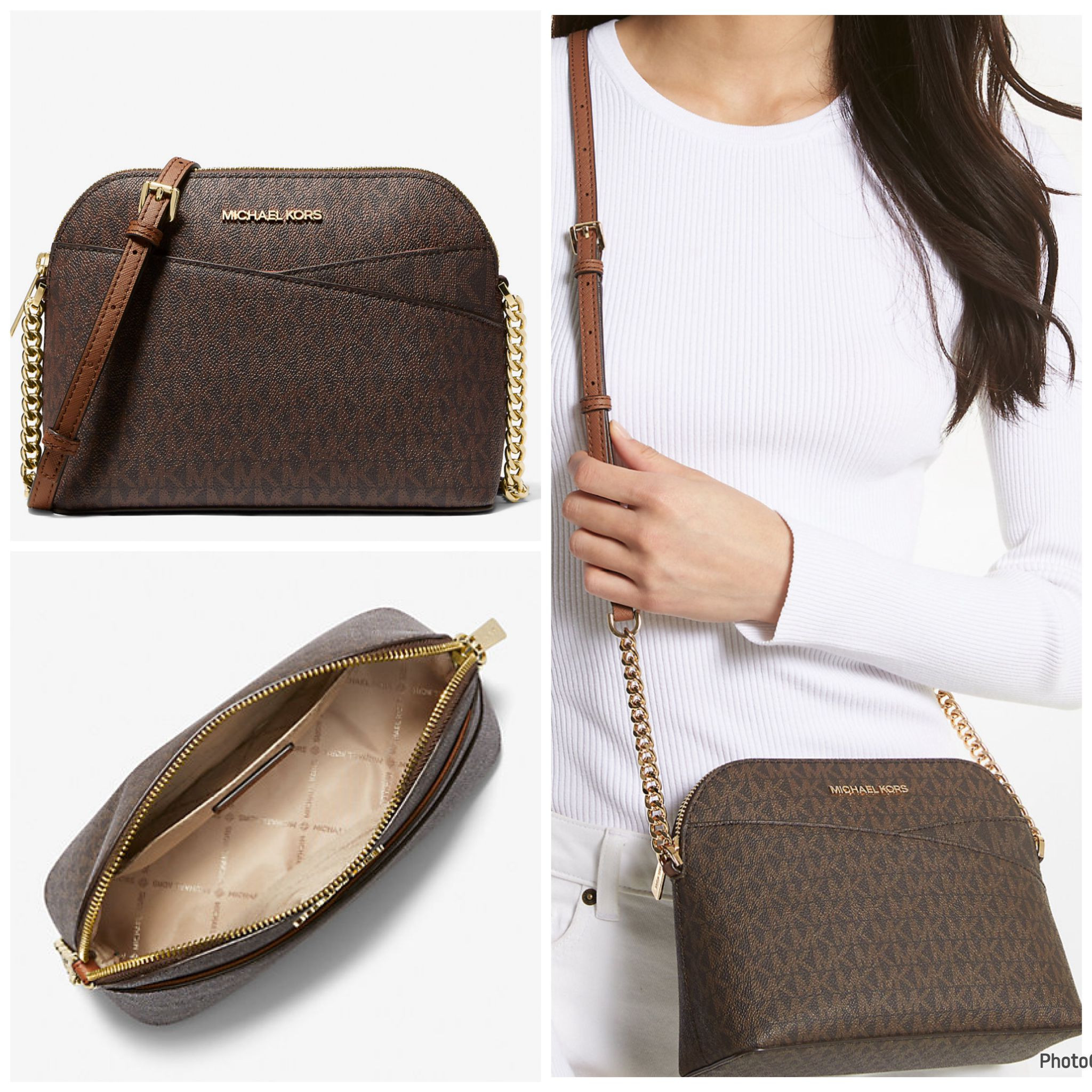 Michael Kors Dome Crossbody - Brown - 35F1GTVC6B / 22 x 18 x 9 cm