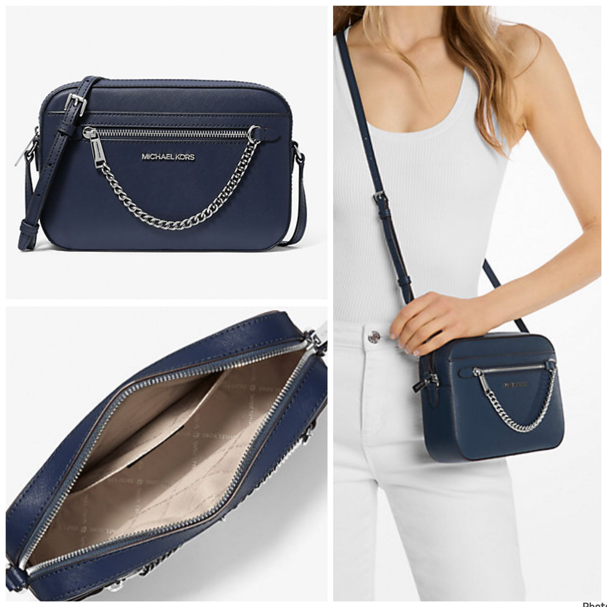 Michael Kors Jet Set Crossbody - Navy - 35T1STTC9L / 24 X 17 X 5 CM