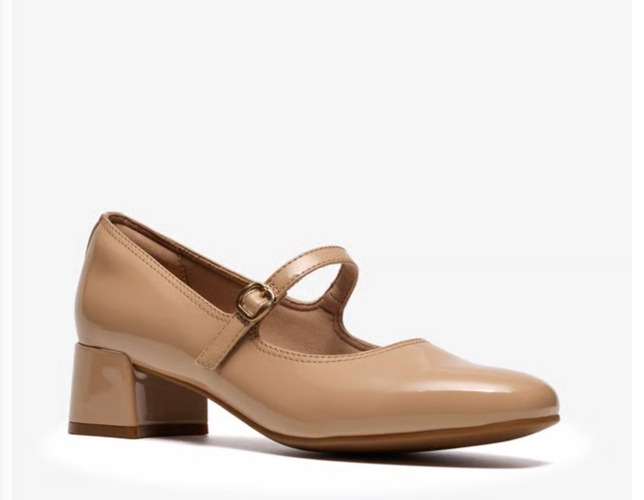 Clarks Shoes - Iridessa Rea Beige Patent - UK 6.5