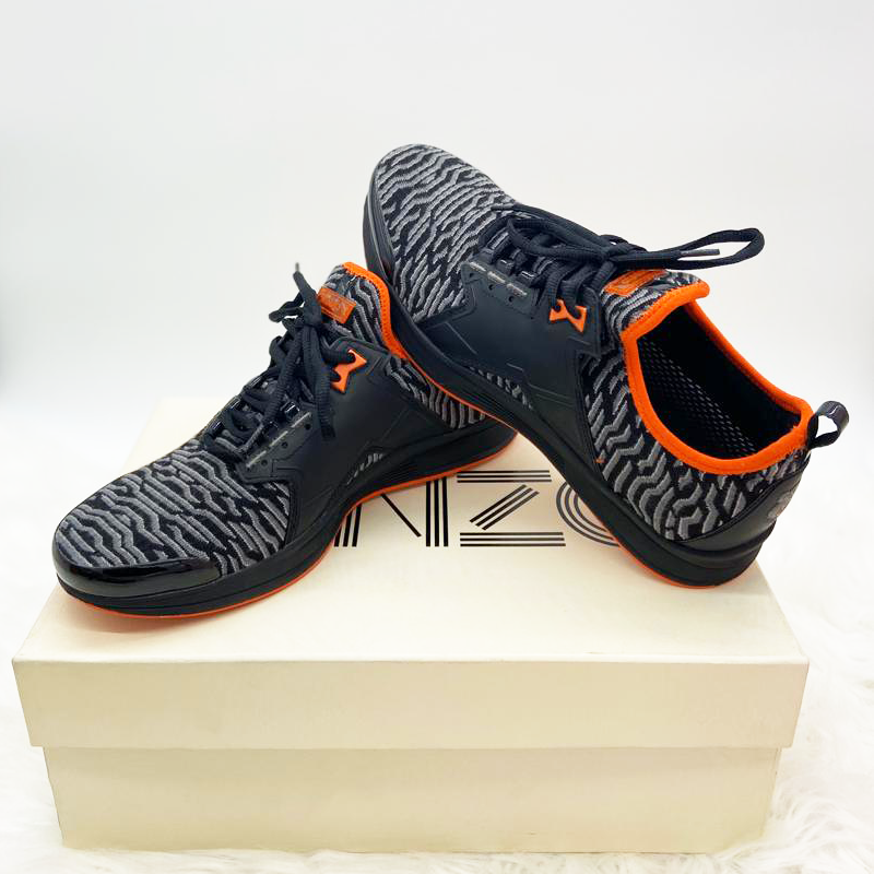 Kenzo Men Signature Platform Sneakers - Black/Orange - Eur 41