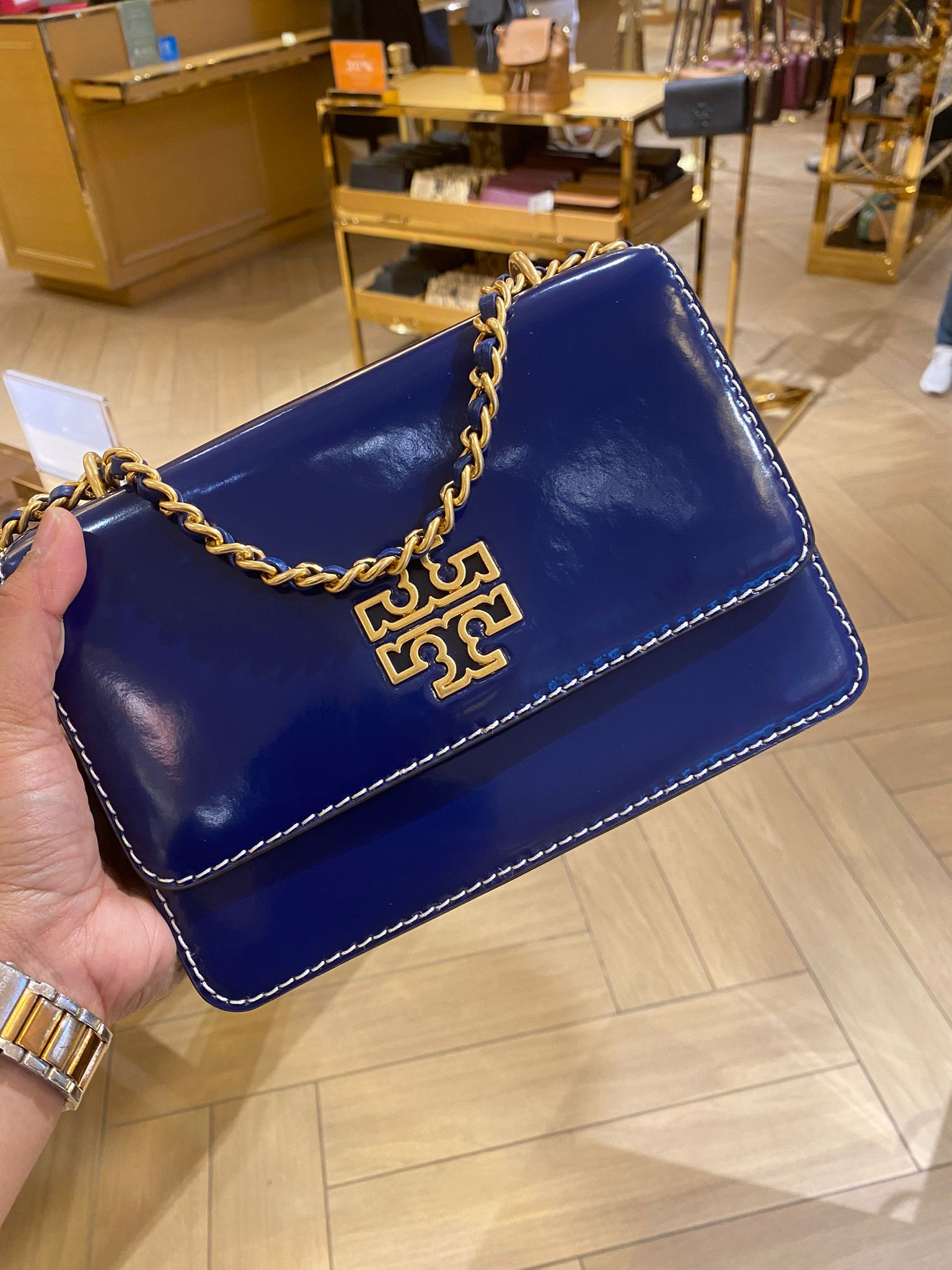 AzuraMart - Tory Burch Britten Adjustable Shoulder Bag - Mazarine ...