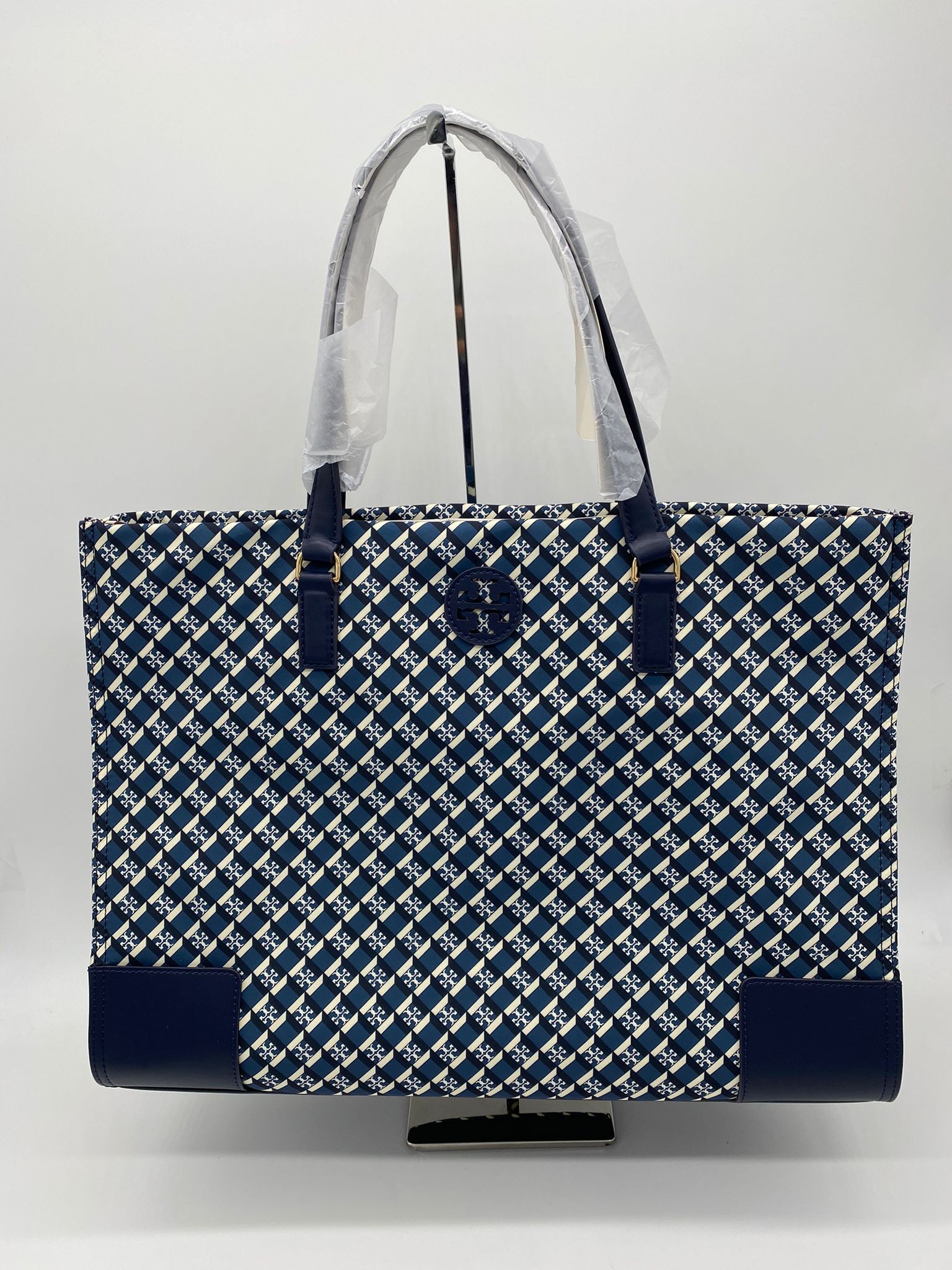 Tory Burch Navy Geo Logo Tote bag 