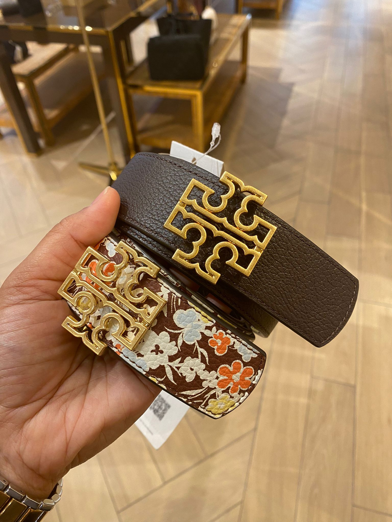 Tory Burch Reversible Belt - Reverie / Chocolate Liquor - Size M / 88001