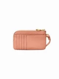Tory Burch Perry Bombe Top Zip Card Case - Pink Moon - One Size