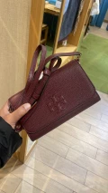 Tory Burch Thea Flat Wallet Crossbody - Claret - One Size / 75029
