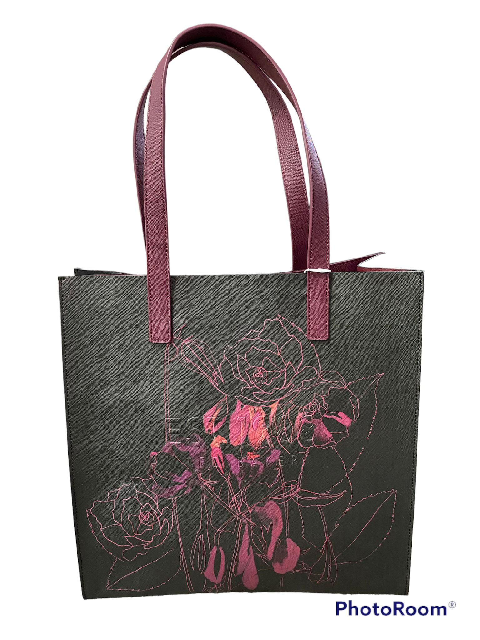 AzuraMart - Ted Baker Botanical Floral Icon Bag - Rozaley / Black