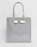 TED BAKER BOW ICON BAG - ALMCONS / GREY - LARGE 253391