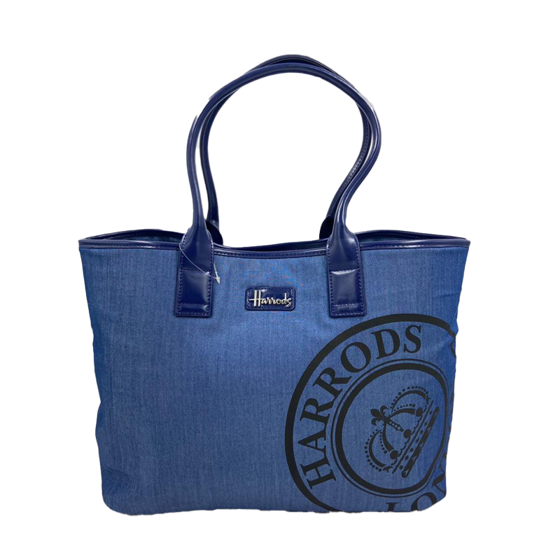 HARRODS TOTE BAG - BLUE - ONE SIZE