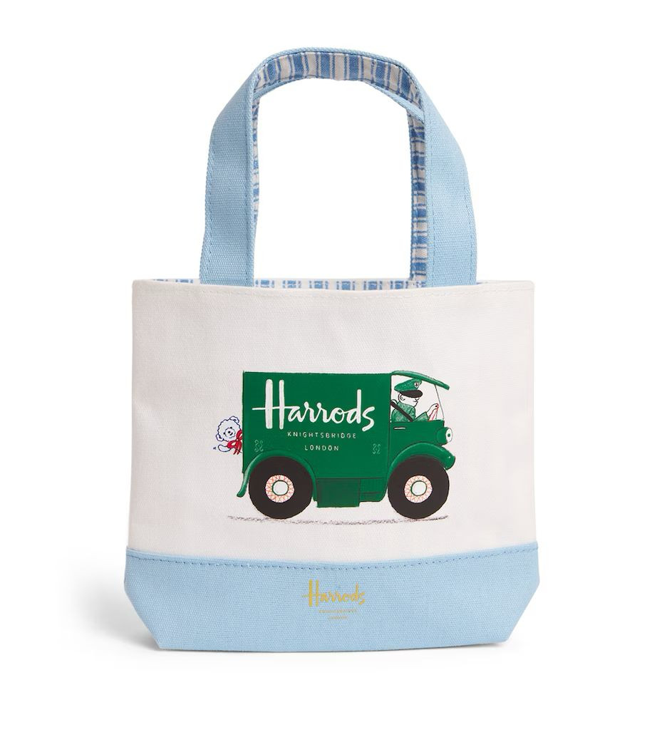 Harrods Mini Van Tote - Blue - H17cm x W20cm x D4cm approx