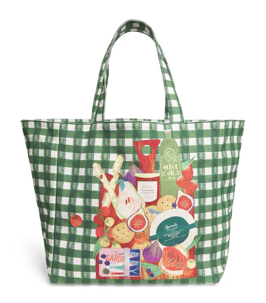 Harrods Tote - Green/White - One Size