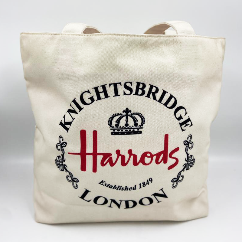 Harrods Canvas Tote Bag - White - One Size
