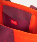 Harrods Contemp Logo Large Tote  - Orange / Berry - H39cm x W45cm x D19cm