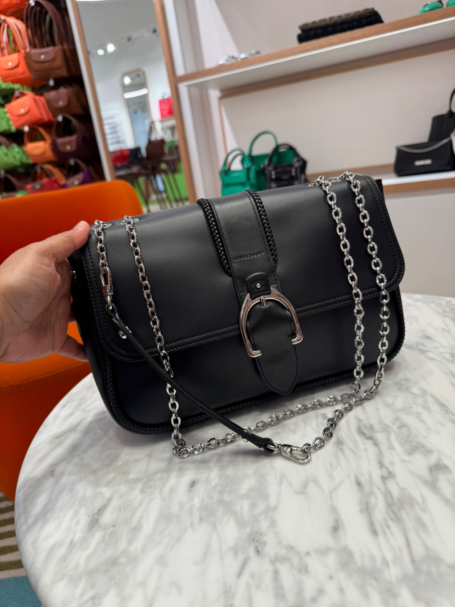 Longchamp Amazone Shoulder Bag - L1358930001 / Black - Large 30 x 19 x 8 cm