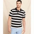 Tommy Hilfiger Polo Shirt - Stripe Blue - Size M