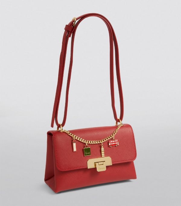 Harrods London Charms Cross-Body Bag - Red - Small