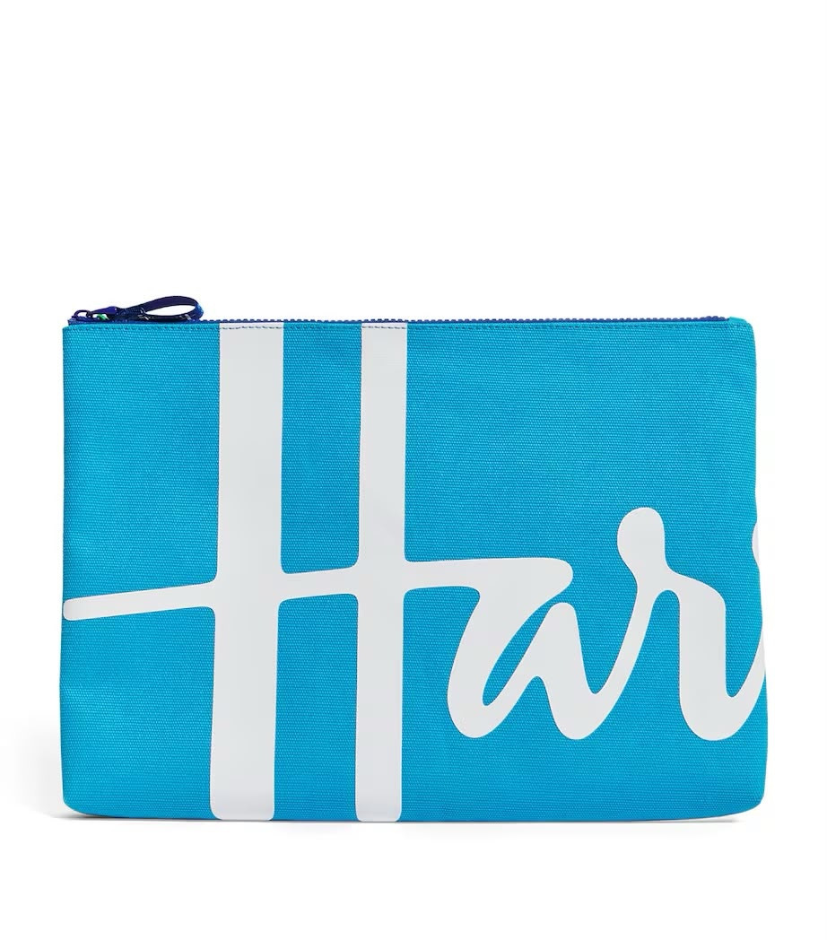 Harrods Logo Pouch - Bright Blue - Large