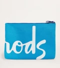 Harrods Logo Pouch - Bright Blue - Large