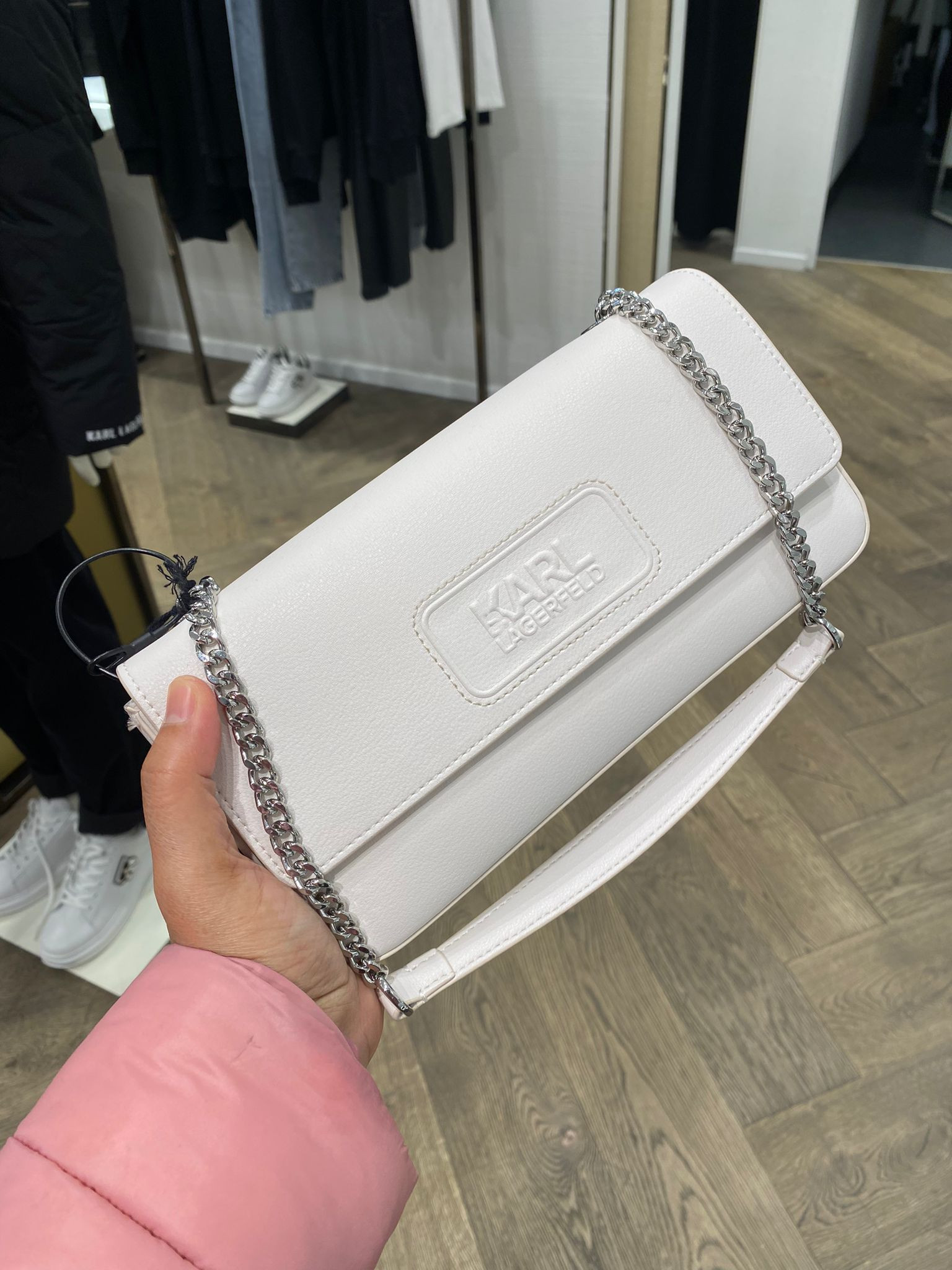 Karl Lagerfeld K/stone Shoulder Bag - White - 23WW3022 / 25 X 13 X 5 CM