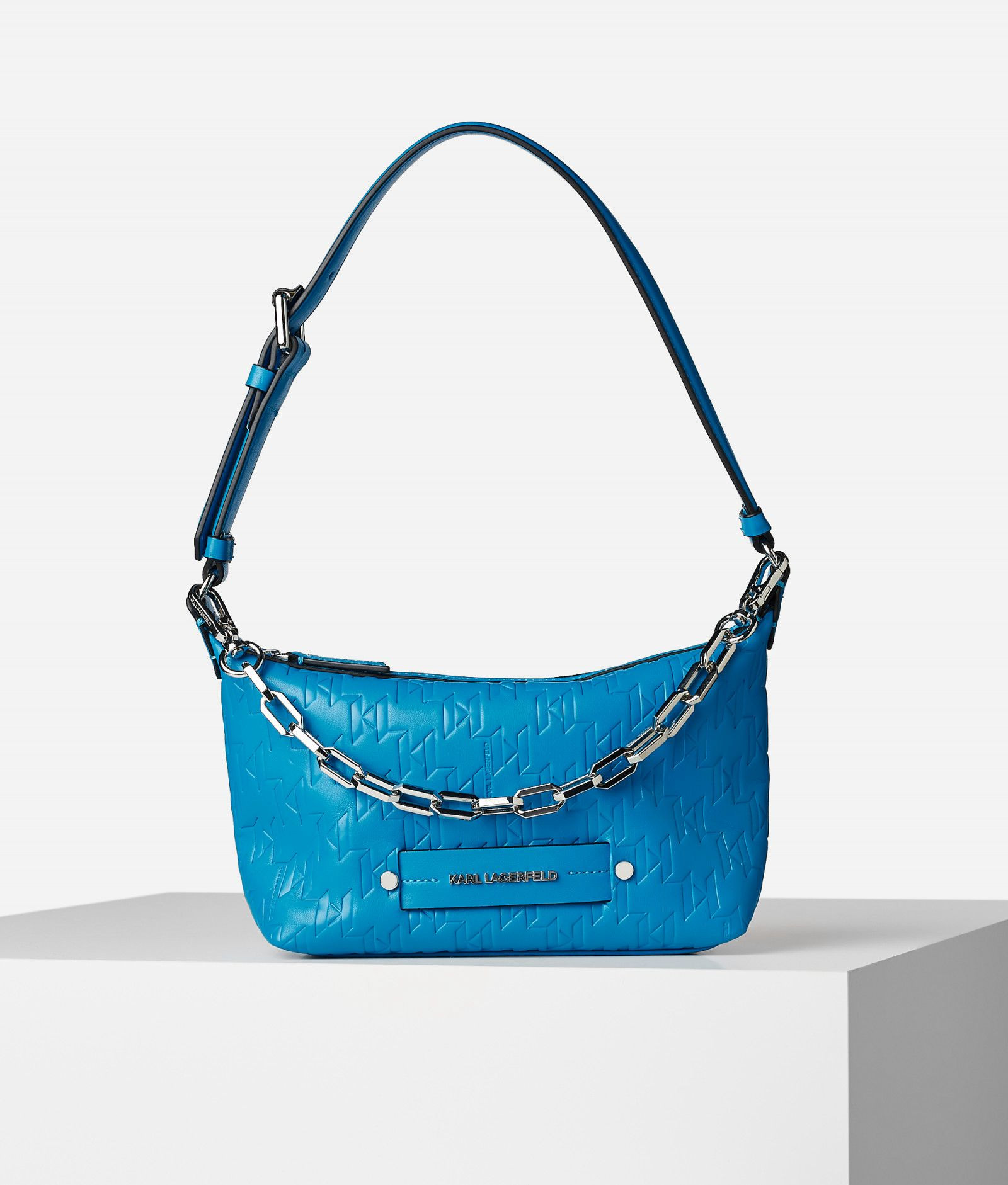 Karl Lagerfeld K/Kushion Emb Baguette Shoulder Bag - Blue - 226W3037 / 23 x 15 x 8 cm