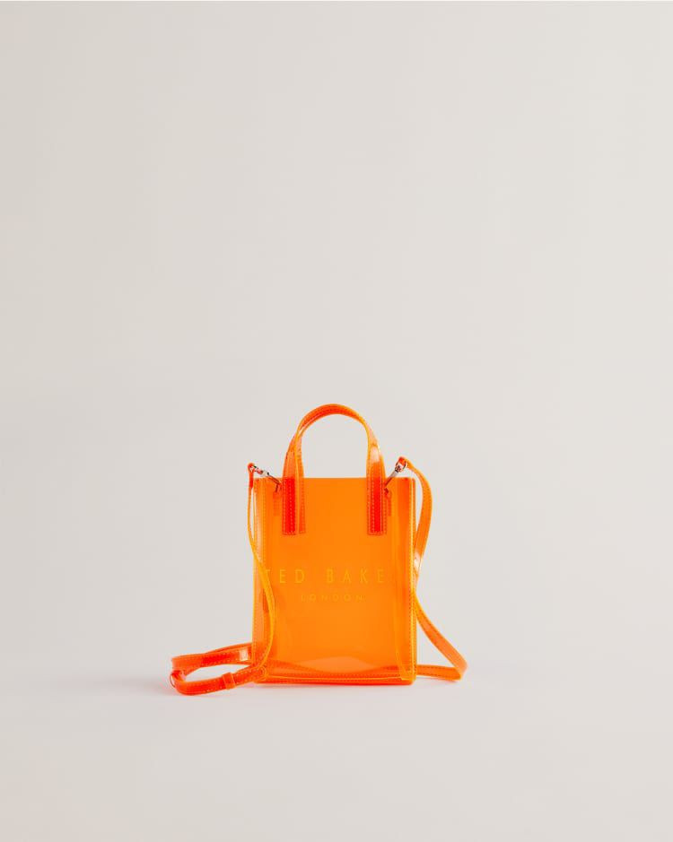 Ted Baker Transparent Nano Icon  Crossbody - Brt-Orange - Sheacon / 275977