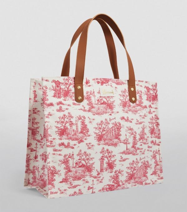 Harrods Small Toile Shopper Bag - Pink - One Size