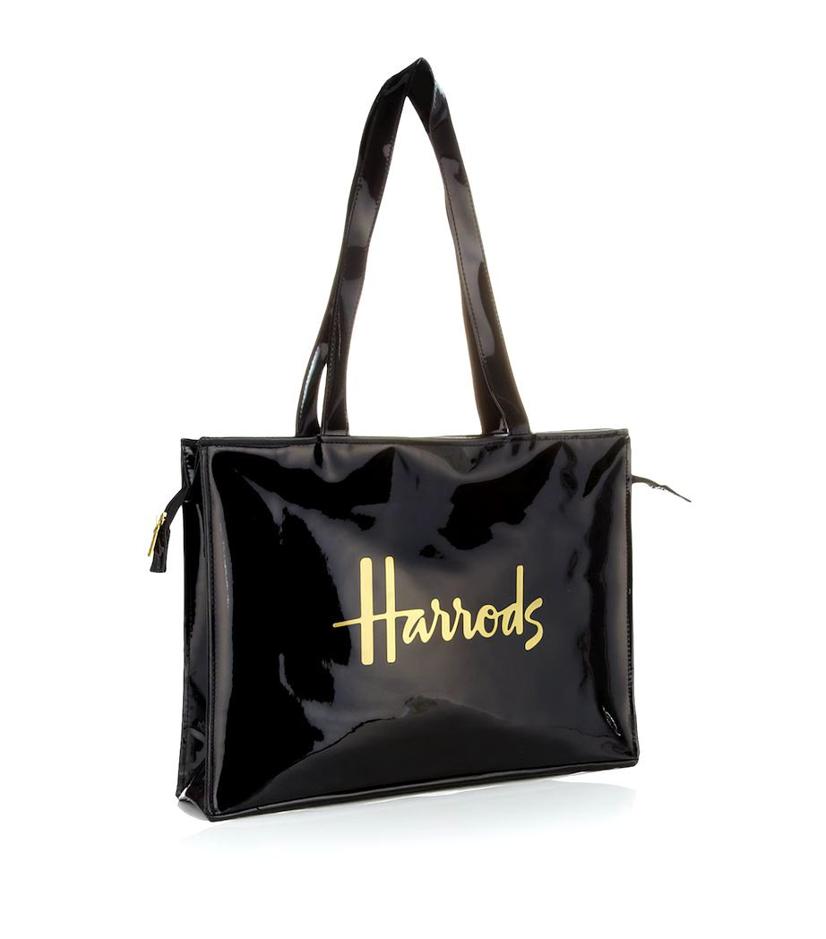 Harrods Shopper Bag - Black Vinyl - 1384866 / One Size