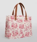 Harrods Shopper Bag - Toile Grocery Red - Large