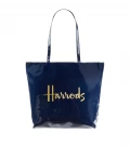 Harrods Shopper Bag - Navy/Gold - Large