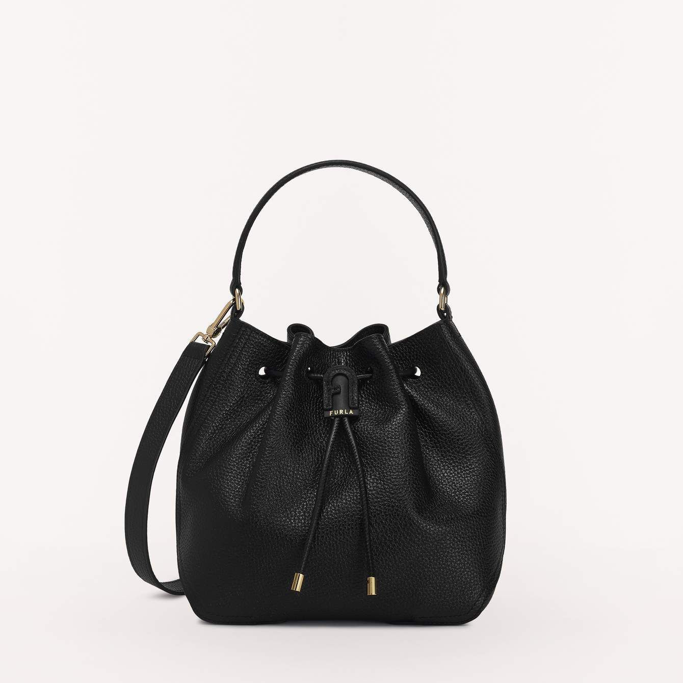 Furla Atena Bucket Drawstring - Nero / Black - Small