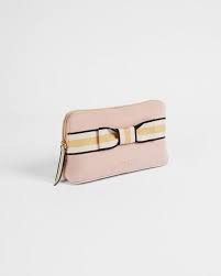 Ted Baker Curved Bow Wash Bag/Make Up Bag - Indah/Mid Pink - Large